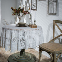 Load image into Gallery viewer, Round Lace Tablecloth Cover Cloth Retro Dining Table Coffee Table Tablecloth, 150 CM, 190 CM
