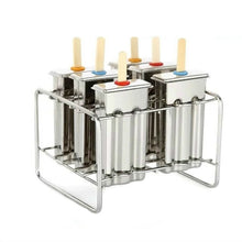 Load image into Gallery viewer, Stainless Steel DIY Ice Cream Mold Household Popsicle Ice Cream Mold, 6 Flat Head Double Grooves, 6 Round Head Double Grooves, 3 Flat 3 Round Head Double Grooves, 6 Watermelon Cups Double Slot