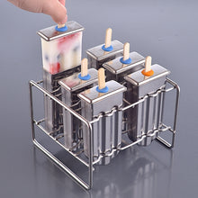 Load image into Gallery viewer, Stainless Steel DIY Ice Cream Mold Household Popsicle Ice Cream Mold, 6 Flat Head Double Grooves, 6 Round Head Double Grooves, 3 Flat 3 Round Head Double Grooves, 6 Watermelon Cups Double Slot