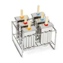 Load image into Gallery viewer, Stainless Steel DIY Ice Cream Mold Household Popsicle Ice Cream Mold, 6 Flat Head Double Grooves, 6 Round Head Double Grooves, 3 Flat 3 Round Head Double Grooves, 6 Watermelon Cups Double Slot