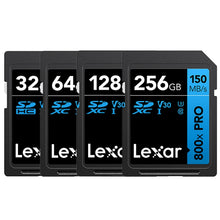 Load image into Gallery viewer, Lexar SD-800X Pro High Speed SD Card SLR Camera Memory Card, 32GB, 64GB, 128GB, 256GB, 512GB