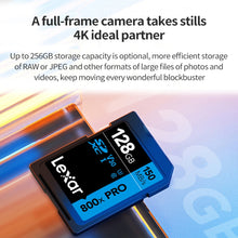Load image into Gallery viewer, Lexar SD-800X Pro High Speed SD Card SLR Camera Memory Card, 32GB, 64GB, 128GB, 256GB, 512GB