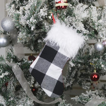 Load image into Gallery viewer, Christmas Tree Ornaments Decoration Supplies Gift Bag Plush Christmas Socks Gift Bag Pendant, Black and White, Red and White