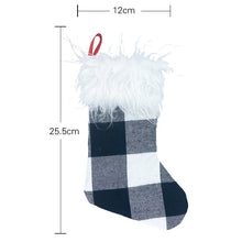 Load image into Gallery viewer, Christmas Tree Ornaments Decoration Supplies Gift Bag Plush Christmas Socks Gift Bag Pendant, Black and White, Red and White