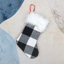 Load image into Gallery viewer, Christmas Tree Ornaments Decoration Supplies Gift Bag Plush Christmas Socks Gift Bag Pendant, Black and White, Red and White