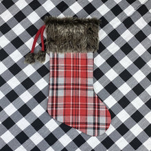 Load image into Gallery viewer, Christmas Tree Pendant Christmas Ornaments Christmas Socks Gingham Gift Bag, Light, Dark