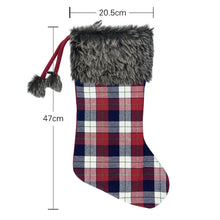 Load image into Gallery viewer, Christmas Tree Pendant Christmas Ornaments Christmas Socks Gingham Gift Bag, Light, Dark