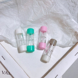 2pcs Contact Lens Companion Box Double Head Box RGP Rigid Glasses Case Random Colour