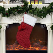 Load image into Gallery viewer, Christmas Knitted Socks Gift Bag Ornament Supplies Pendant, Red, Green, White