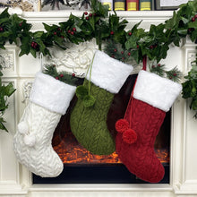 Load image into Gallery viewer, Christmas Knitted Socks Gift Bag Ornament Supplies Pendant, Red, Green, White