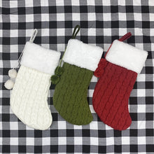 Load image into Gallery viewer, Christmas Knitted Socks Gift Bag Ornament Supplies Pendant, Red, Green, White