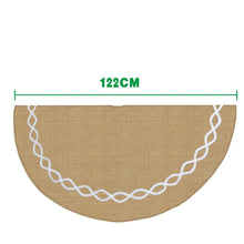 Load image into Gallery viewer, Christmas Decorations Jute Cloth Tree Skirt Tree Bottom Decoration Christmas Tree Apron, Jute Cloth Tree Skirt