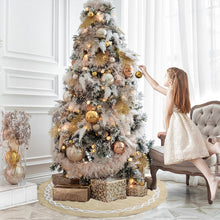 Load image into Gallery viewer, Christmas Decorations Jute Cloth Tree Skirt Tree Bottom Decoration Christmas Tree Apron, Jute Cloth Tree Skirt