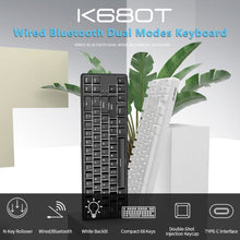Load image into Gallery viewer, Ajazz K680T Mini USB Wired Dual-mode Charging 68-keys Laptop Bluetooth Mechanical Keyboard, Cable Length: 1.6m, Green Shaft, Black Shaft, Tea Shaft, Red Shaft