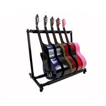 Load image into Gallery viewer, Foldable Long Metal Guitar Display Stand Shelf, Three Racks, Five Racks, Seven Racks, Nine Racks
