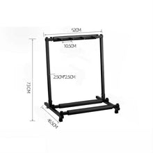 Load image into Gallery viewer, Foldable Long Metal Guitar Display Stand Shelf, Three Racks, Five Racks, Seven Racks, Nine Racks