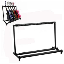 Load image into Gallery viewer, Foldable Long Metal Guitar Display Stand Shelf, Three Racks, Five Racks, Seven Racks, Nine Racks