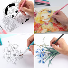 Load image into Gallery viewer, WeiZhuang Hook Line Pen Painting Hand-painted Watercolor Wolf Mint Hook Line Pen Painting Stroke Thin Line Brush, 10 PCS 00000 Dark Blue, 10 PCS 000 Dark Blue, 10 PCS 00 Dark Blue, 10 PCS 0 Dark Blue, 10 PCS 1 Dark Blue, 10 PCS 2 Dark Blue             ...