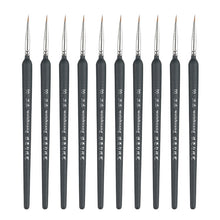 Load image into Gallery viewer, WeiZhuang Hook Line Pen Painting Hand-painted Watercolor Wolf Mint Hook Line Pen Painting Stroke Thin Line Brush, 10 PCS 00000 Dark Blue, 10 PCS 000 Dark Blue, 10 PCS 00 Dark Blue, 10 PCS 0 Dark Blue, 10 PCS 1 Dark Blue, 10 PCS 2 Dark Blue             ...