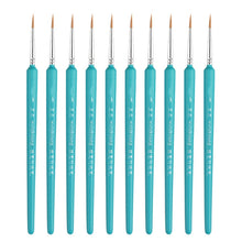 Load image into Gallery viewer, WeiZhuang Hook Line Pen Painting Hand-painted Watercolor Wolf Mint Hook Line Pen Painting Stroke Thin Line Brush, 10 PCS 00000 Dark Blue, 10 PCS 000 Dark Blue, 10 PCS 00 Dark Blue, 10 PCS 0 Dark Blue, 10 PCS 1 Dark Blue, 10 PCS 2 Dark Blue             ...