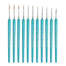 Load image into Gallery viewer, WeiZhuang Hook Line Pen Painting Hand-painted Watercolor Wolf Mint Hook Line Pen Painting Stroke Thin Line Brush, 10 PCS 00000 Dark Blue, 10 PCS 000 Dark Blue, 10 PCS 00 Dark Blue, 10 PCS 0 Dark Blue, 10 PCS 1 Dark Blue, 10 PCS 2 Dark Blue             ...