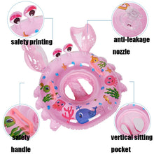 Load image into Gallery viewer, Crab Shape Baby Swimming Ring Sitting Ring Inflatable Float Ring