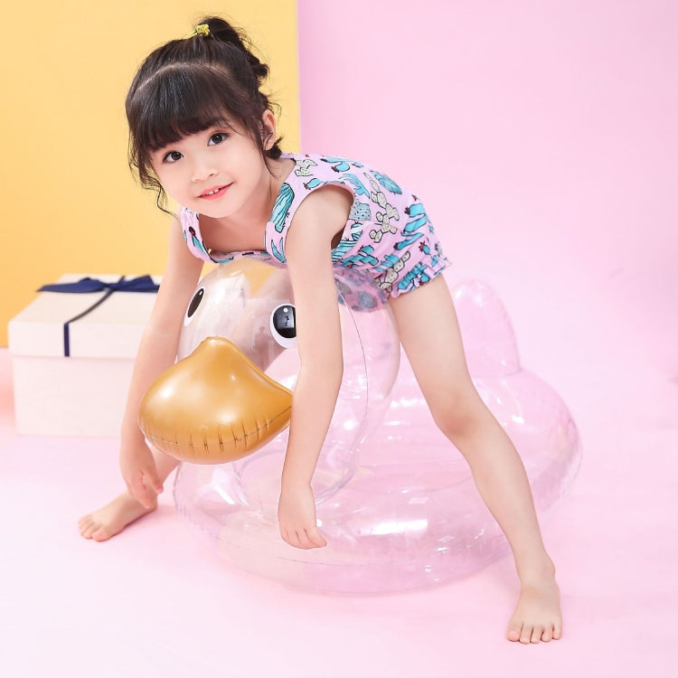 Y-100 Children Transparent Duck Shape Swimming Ring