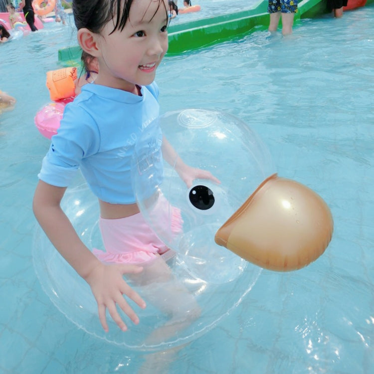 Y-100 Children Transparent Duck Shape Swimming Ring