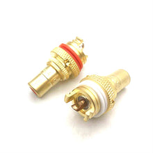 Load image into Gallery viewer, 4 PCS CMC Copper RCA Female Audio Power Amplifier AV Audio Lotus Socket Terminal, Sand Gold Plated, Copper Plated, Rhodium Plated