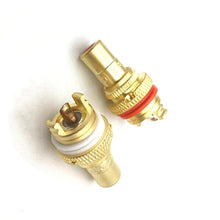 Load image into Gallery viewer, 4 PCS CMC Copper RCA Female Audio Power Amplifier AV Audio Lotus Socket Terminal, Sand Gold Plated, Copper Plated, Rhodium Plated