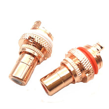 Load image into Gallery viewer, 4 PCS CMC Copper RCA Female Audio Power Amplifier AV Audio Lotus Socket Terminal, Sand Gold Plated, Copper Plated, Rhodium Plated