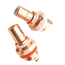 Load image into Gallery viewer, 4 PCS CMC Copper RCA Female Audio Power Amplifier AV Audio Lotus Socket Terminal, Sand Gold Plated, Copper Plated, Rhodium Plated