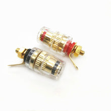 Load image into Gallery viewer, 10 PCS / 5 Pairs Crystal Transparent Binding Post Audio Engineering Panel Speaker Socket 4mm Banana Socket