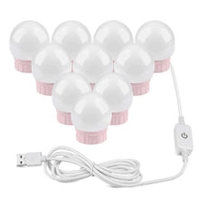 Load image into Gallery viewer, Mirror Front Light Dimmable Makeup Mirror USB Touch Control Light, 2 LEDs, 6  LEDs, 10  LEDs, 14  LEDs