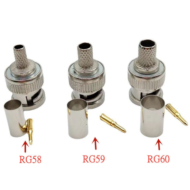 5pcs Cold Pressed BNC Plug Wiring Head, 58, 59, 60