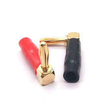 Load image into Gallery viewer, 2pcs 4mm Banana Plug L-shaped 90 Degree Soft Rubber Speaker Wiring Speaker Banana Head