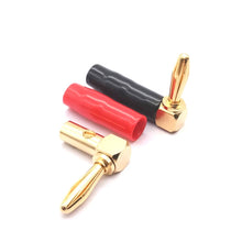 Load image into Gallery viewer, 2pcs 4mm Banana Plug L-shaped 90 Degree Soft Rubber Speaker Wiring Speaker Banana Head