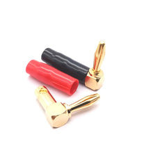 Load image into Gallery viewer, 2pcs 4mm Banana Plug L-shaped 90 Degree Soft Rubber Speaker Wiring Speaker Banana Head