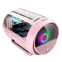 Load image into Gallery viewer, GAMEKM Genki Bomb Personality Gaming Internet Cafe Side Through Gaming Case USB 3.0 Water-cooled Desktop Computer Case, White, Pink, Black