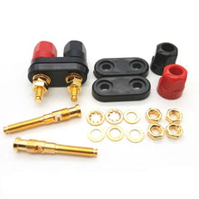 Load image into Gallery viewer, 10 PCS One-piece Speaker Two-position Hexagonal Power Amplifier Terminal Red and Black Power Hexagonal Dual-connection Terminal