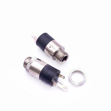 Load image into Gallery viewer, 50 PCS Headphone Jack 3.5 Audio Jack 3-pin with Nut Vertical Dual-channel ROHS