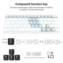 Load image into Gallery viewer, RK61 61 Keys Bluetooth / Wireless Dual Modes Tablet Mobile Gaming Mechanical Keyboard, Cable Length: 1.5m, Green Shaft, Red Shaft, Tea Shaft