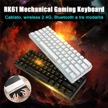 Load image into Gallery viewer, RK61 61 Keys Bluetooth / Wireless Dual Modes Tablet Mobile Gaming Mechanical Keyboard, Cable Length: 1.5m, Green Shaft, Red Shaft, Tea Shaft