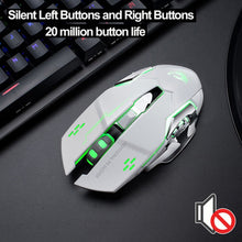 Load image into Gallery viewer, FREEDOM-WOLF X8 2400 DPI 6 Keys 2.4G Wireless Charging Silent Luminous Gaming Mechanical Mouse, X8 White, X8 Black, X8 Metal Grey, X8 Star Black