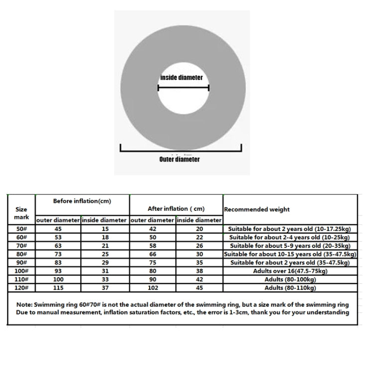 Gradient Color Rainbow Flowers Children Thickened PVC Swimming Ring