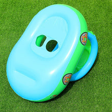Load image into Gallery viewer, Sunshade and Sunscreen Baby Swimming Ring Car Boat Shape Inflatable Swimming Ring with Horn