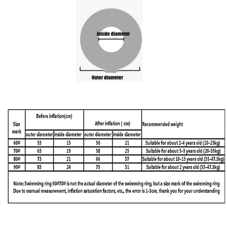 Cartoon Mermaid Pattern Thickened PVC Children Swimming Ring