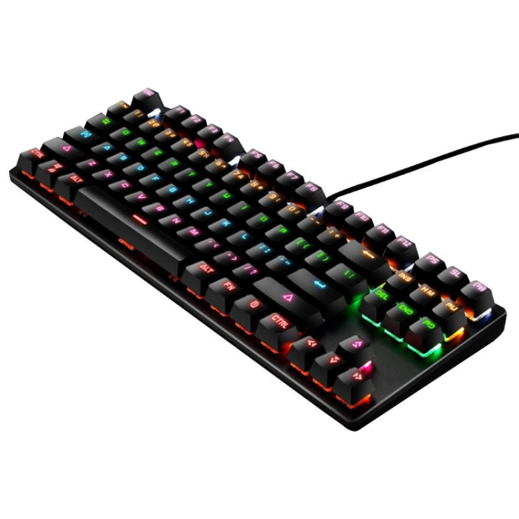 LEAVEN K550 87 Keys Green Shaft Gaming Athletic Office Notebook Punk Mechanical Keyboard, Cable Length: 1.8m, Black, White, Pink, Blue