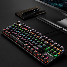 Load image into Gallery viewer, LEAVEN K550 87 Keys Green Shaft Gaming Athletic Office Notebook Punk Mechanical Keyboard, Cable Length: 1.8m, Black, White, Pink, Blue