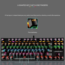 Load image into Gallery viewer, LEAVEN K550 87 Keys Green Shaft Gaming Athletic Office Notebook Punk Mechanical Keyboard, Cable Length: 1.8m, Black, White, Pink, Blue